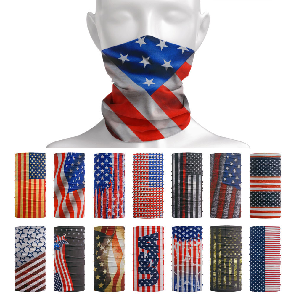 Gear In Cycling - Sonnenschutzschal mit USA-Flaggenmuster, Mehrzweck-Wander-Stirnband, Angeln, Radfahren,
