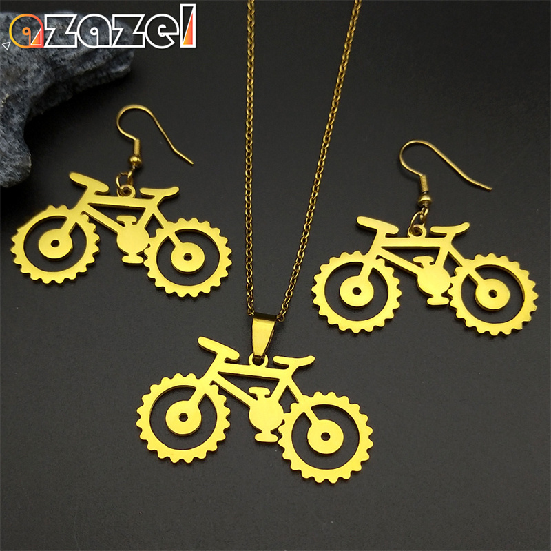 Cycling Gear Gifts - Trendy Getriebe Fahrrad Anhänger Schmuck-Set Für