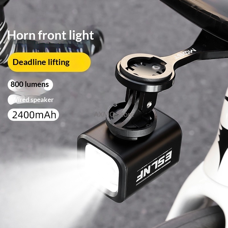 Road Cycling Essential Gear - Wiederaufladbarer Horn-Fahrradscheinwerfer, Frontlicht aus Aluminiumlegierung, unverzichtbare