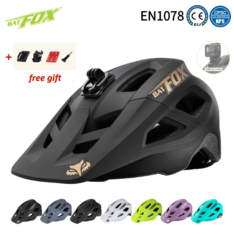 Cycling Gear Pas - BATFOX Mountainbike-Helm. Kann eine Sportkamera installieren.