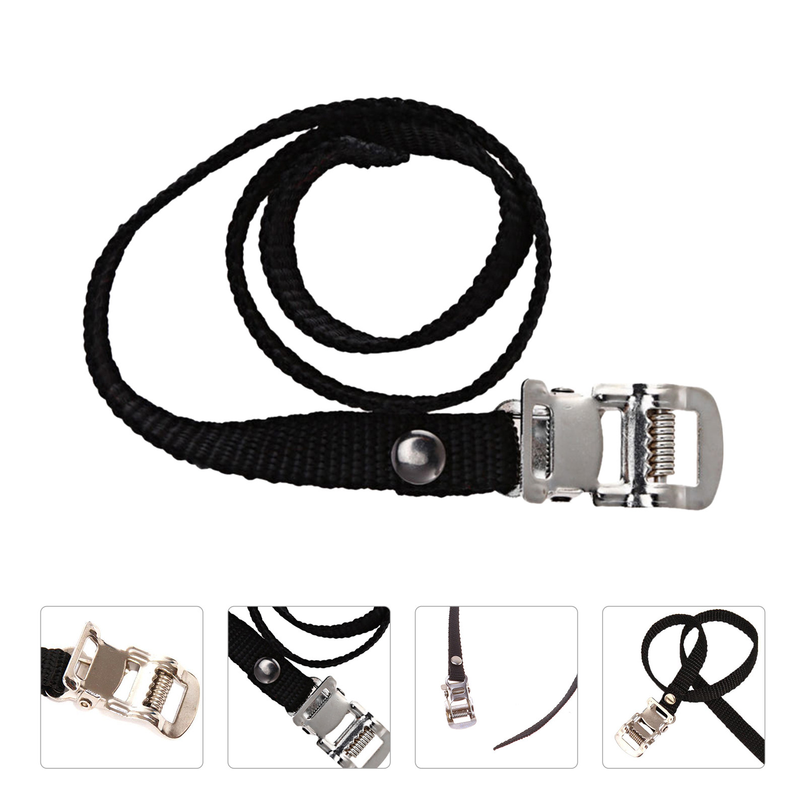 Cycling Gear Gifts - 4 Stück Fahrradpedalriemen, verstellbare Stahlschnallen, Nylon-Fußriemen